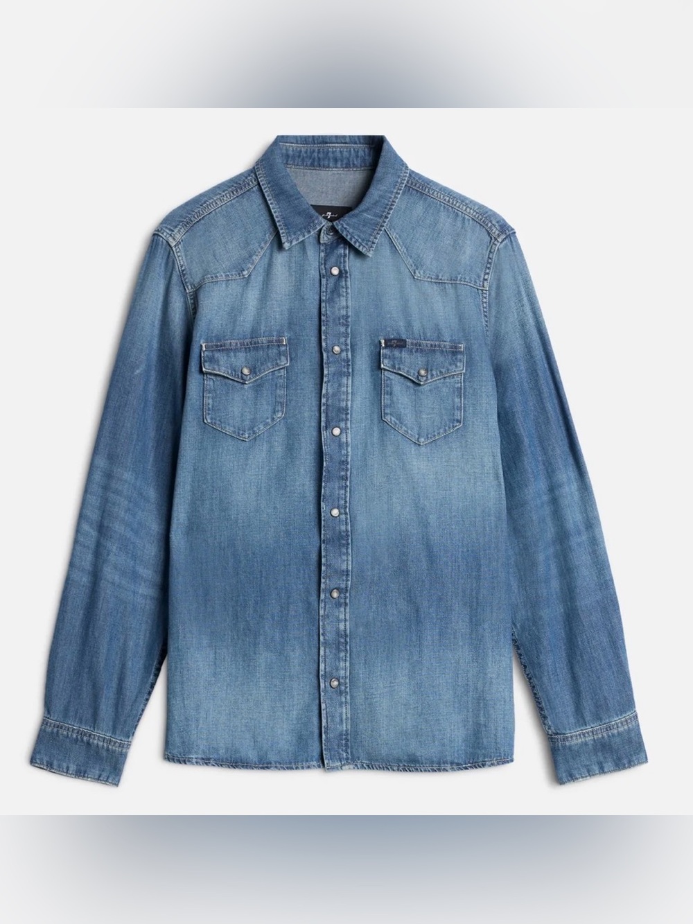 7 For All Mankind Womens Light Blue Denim Jacket Size Large NWT